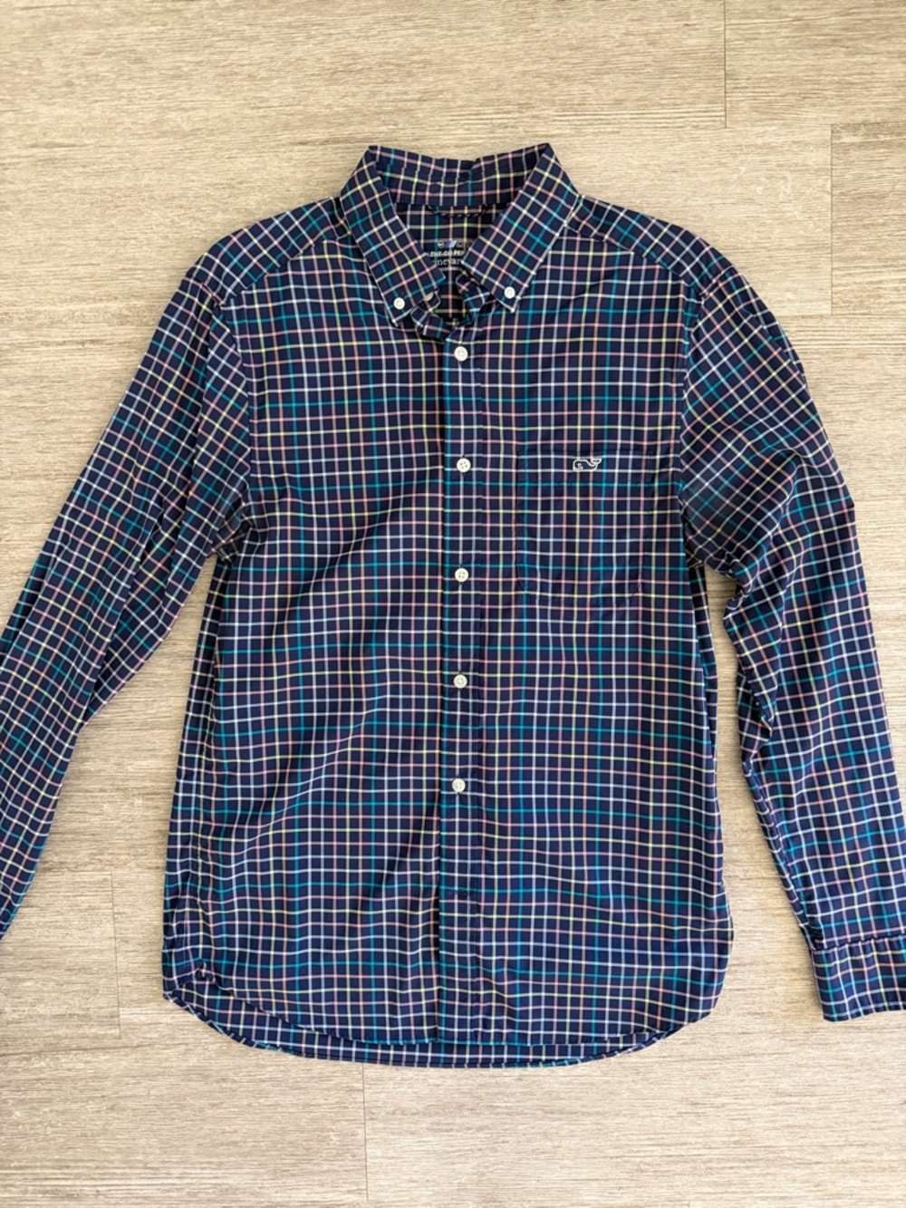 Vineyard Vines Men's Navy Plaid Button-Down Shirt